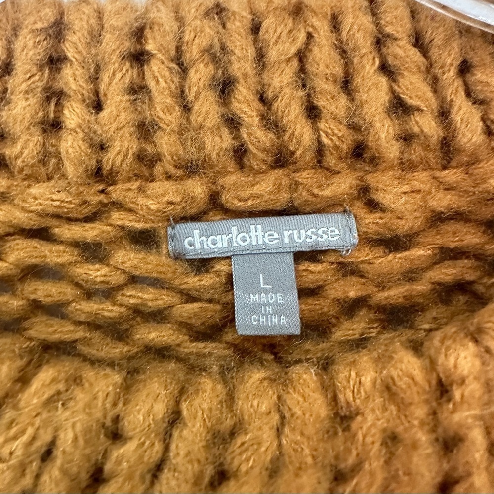 Charlotte Russe Knit Pullover Crewneck Sweater Large Orange - Picture 3 of 9